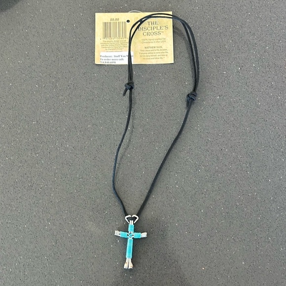 Teal Disciple’s Cross Necklace - Picture 5 of 6